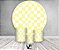Painel De Festa Redondo 1,50 x 1,50 + Trio De Capas Cilindro - Estampa Quadriculado Retrô Amarelo 031 - Imagem 2