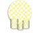 Painel De Festa Redondo 1,50 x 1,50 + Trio De Capas Cilindro - Estampa Quadriculado Retrô Amarelo 031 - Imagem 1