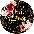 Painel De Festa Redondo 1,50x1,50 - Meus 92 Anos Dourado Floral 091 - Imagem 1