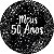 Painel De Festa Redondo 1,50x1,50 - Meus 50 Anos Efeito Brilhos Prata 103 - Imagem 1