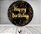 Painel De Festa Redondo 1,50x1,50 - Happy Birthday Efeito Brilhos Dourado 116 - Imagem 2