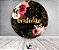Painel De Festa Redondo 1,50x1,50 - Gratidão Dourado Floral 138 - Imagem 2