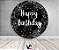 Painel De Festa Redondo 1,50x1,50 - Happy Birthday Efeito Brilhos Prata 154 - Imagem 2
