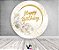 Painel De Festa Redondo 1,50x1,50 - Happy Birthday Dourado com Flores 198 - Imagem 2