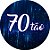 Painel De Festa Redondo 1,50x1,50 - 70 Anos 70Tão Efeito Brilho Azul 300 - Imagem 1