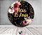 Painel De Festa Redondo 1,50x1,50 - Meus 15 Anos Dourado Floral 047 - Imagem 2