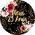 Painel De Festa Redondo 1,50x1,50 - Meus 23 Anos Dourado Floral 061 - Imagem 1