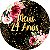 Painel De Festa Redondo 1,50x1,50 - Meus 24 Anos Dourado Floral 062 - Imagem 1