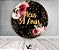 Painel De Festa Redondo 1,50x1,50 - Meus 34 Anos Dourado Floral 071 - Imagem 2