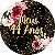 Painel De Festa Redondo 1,50x1,50 - Meus 44 Anos Dourado Floral 080 - Imagem 1