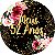 Painel De Festa Redondo 1,50x1,50 - Meus 52 Anos Dourado Floral 087 - Imagem 1