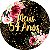 Painel De Festa Redondo 1,50x1,50 - Meus 54 Anos Dourado Floral 089 - Imagem 1