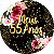 Painel De Festa Redondo 1,50x1,50 - Meus 55 Anos Dourado Floral 090 - Imagem 1