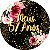 Painel De Festa Redondo 1,50x1,50 - Meus 57 Anos Dourado Floral 092 - Imagem 1