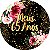 Painel De Festa Redondo 1,50x1,50 - Meus 65 Anos Dourado Floral 099 - Imagem 1