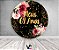 Painel De Festa Redondo 1,50x1,50 - Meus 69 Anos Dourado Floral 103 - Imagem 2