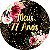 Painel De Festa Redondo 1,50x1,50 - Meus 77 Anos Dourado Floral 110 - Imagem 1