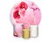 Painel De Festa Redondo 1,50 x 1,50 + Trio De Capas Cilindro - Efeito Marmorizado Rosa com Flores 016 - Imagem 1