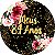 Painel De Festa Redondo 1,50x1,50 - Meus 84 Anos Dourado Floral 116 - Imagem 1