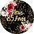 Painel De Festa Redondo 1,50x1,50 - Meus 85 Anos Dourado Floral 117 - Imagem 1