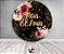 Painel De Festa Redondo 1,50x1,50 - Meus 88 Anos Dourado Floral 120 - Imagem 2