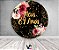 Painel De Festa Redondo 1,50x1,50 - Meus 89 Anos Dourado Floral 121 - Imagem 2