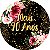 Painel De Festa Redondo 1,50x1,50 - Meus 90 Anos Dourado Floral 122 - Imagem 1