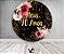 Painel De Festa Redondo 1,50x1,50 - Meus 90 Anos Dourado Floral 122 - Imagem 2