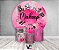 Painel De Festa Redondo 1,50 x 1,50 + Trio De Capas Cilindro - Makeup Maquiagem Rosa 001 - Imagem 2