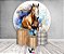 Painel De Festa Redondo 1,50 x 1,50 + Trio De Capas Cilindro - Country Cavalo Boiadeiro Azul 022 - Imagem 2