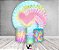 Painel De Festa Redondo 1,50 x 1,50 + Trio De Capas Cilindro -  Tie Dye Heart 003 - Imagem 2