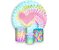 Painel De Festa Redondo 1,50 x 1,50 + Trio De Capas Cilindro -  Tie Dye Heart 003 - Imagem 1