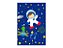 Painel De Festa Vertical 1,50 x 2,20 - Menino Astronauta Galáxia Azul 014 - Imagem 1