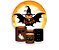 Painel De Festa Redondo 1,50 x 1,50 + Trio De Capas Cilindro - Halloween Abóbora Morcego 010 - Imagem 1