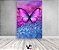 Painel De Festa Vertical 1,50 x 2,20 - Borboletas Azul e Rosa Efeito Brilhos 026 - Imagem 2