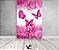 Painel De Festa Vertical 1,50 x 2,20 - Borboletas Voando Pink Floral 034 - Imagem 2