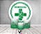 Painel De Festa Redondo 1,50 x 1,50 + Trio De Capas Cilindro -  Biomedicina Logo Verde 022 - Imagem 2