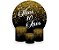 Painel De Festa Redondo 1,50 x 1,50 + Trio De Capas Cilindro - Efeito Glitter Dourado Meus 80 Anos 038 - Imagem 1