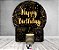 Painel De Festa Redondo 1,50 x 1,50 + Trio De Capas Cilindro - Efeito Brilho Happy Birthday Dourado 110 - Imagem 2