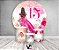 Painel De Festa Redondo 1,50 x 1,50 + Trio De Capas Cilindro - 15 Anos Princesa  Pink 144 - Imagem 2