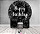 Painel De Festa Redondo 1,50 x 1,50 + Trio De Capas Cilindro - Efeito Brilhos Happy Birthday Prateado 149 - Imagem 2