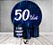 Painel De Festa Redondo 1,50 x 1,50 + Trio De Capas Cilindro - 50 Anos 50TÃO Azul 196 - Imagem 2