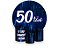 Painel De Festa Redondo 1,50 x 1,50 + Trio De Capas Cilindro - 50 Anos 50TÃO Azul 196 - Imagem 1