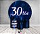 Painel De Festa Redondo 1,50 x 1,50 + Trio De Capas Cilindro - 30 Anos 30TÃO Azul 198 - Imagem 3
