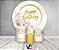 Painel De Festa Redondo 1,50 x 1,50 + Trio De Capas Cilindro - Flores Brancas Happy Birthday 292 - Imagem 2