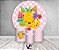 Painel De Festa Redondo 1,50 x 1,50 + Trio De Capas Cilindro - Frutinhas Cute Xadrez Rosa 055 - Imagem 2