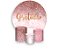 Painel De Festa Redondo 1,50 x 1,50 + Trio De Capas Cilindro - Rose Efeito Glitter Gratidão 087 - Imagem 1