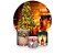 Painel De Festa Redondo 1,50 x 1,50 + Trio De Capas Cilindro - Decoração Natal Brilhante 012 - Imagem 1