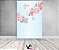 Painel De Festa Vertical 1,50 x 2,20 - Flores Rosas Fundo Azul Claro 002 - Imagem 2