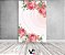 Painel De Festa Vertical 1,50 x 2,20 - Efeito Mármore com Flores Rosas 017 - Imagem 2